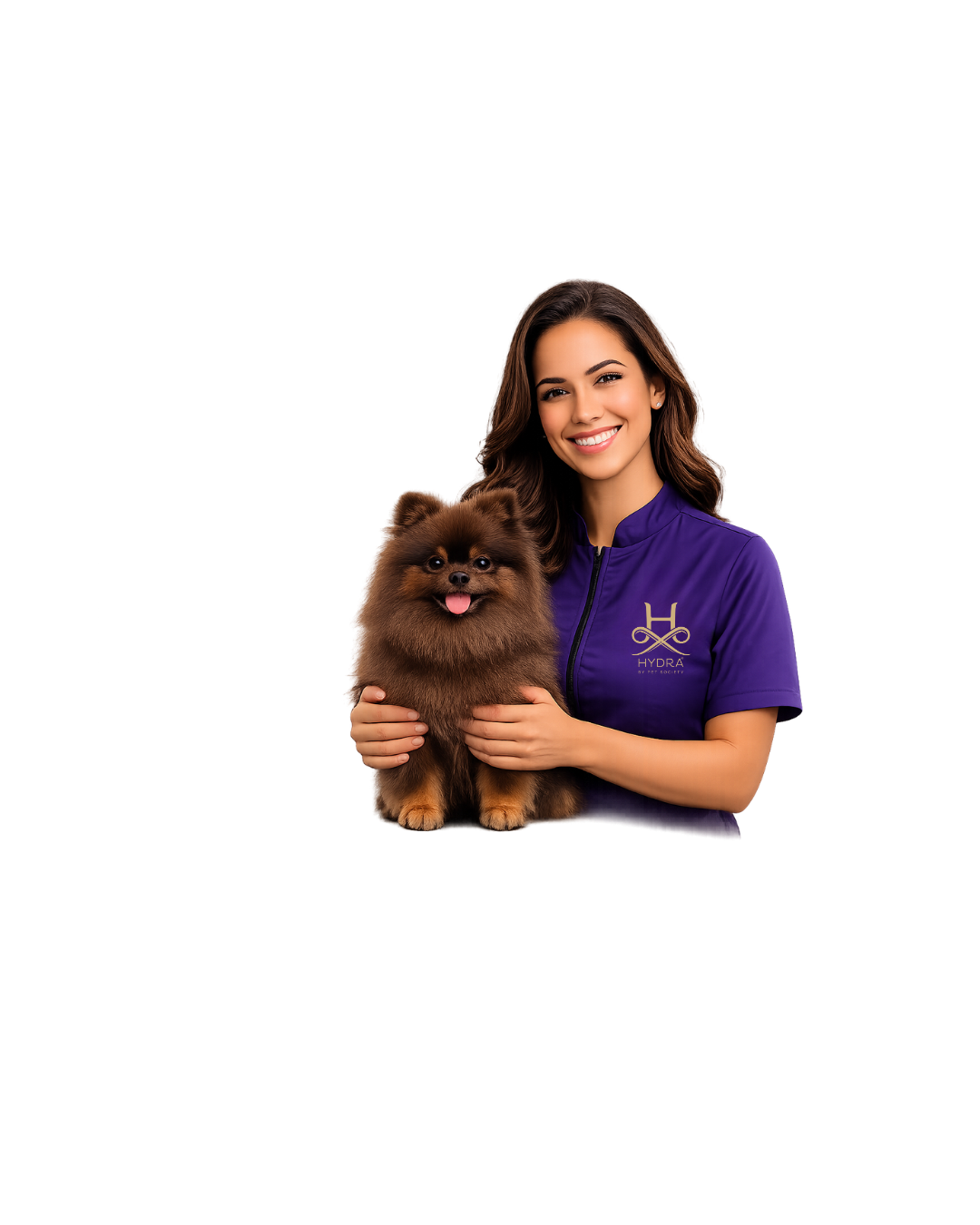 Groomer da Hydra com pet atendido no salão